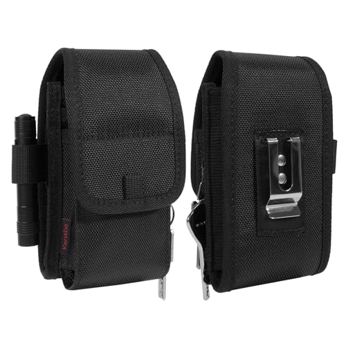 KENOBE Belt EDC Pouch, 5-Pocket Multi-Purpose Tool Holder, Multitool Holster Tactical Pouch Cell Phone Organizer for Work, Hiking, Camping, Barbecue, Rescue