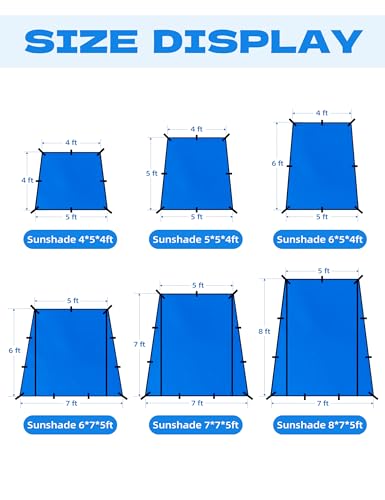 BLUEWING 6x7x5ft Waterproof Boat Sunshade Canopy for Fishing Boats