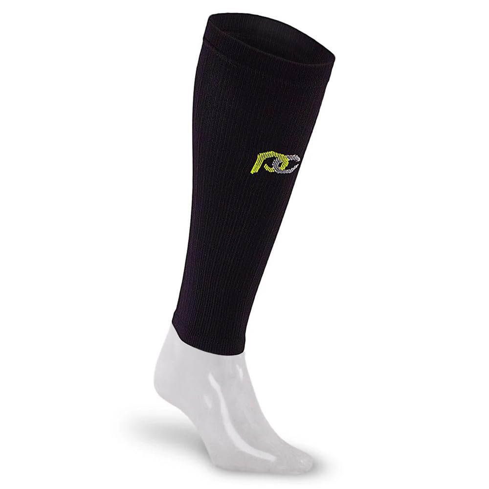 PRO Compression Calf Compression Sleeves for Men & Women - Shin Sleeves for Shin Splint Relief, Travel, and Running Support - Black, Large/X-Large