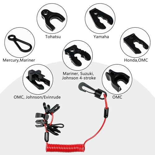 Universal Boat Safety Lanyard Kill Switch with 7 Keys