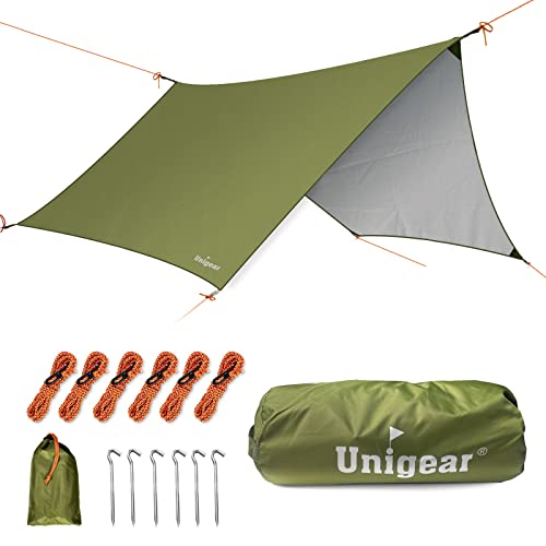 Unigear Green Hexagon Waterproof Camping Tarp 12x10 ft Rain Fly