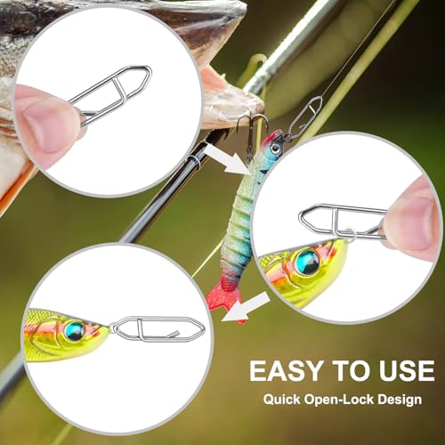 200 PCS Fishing Power Speed Clips - Quick Change, Silver