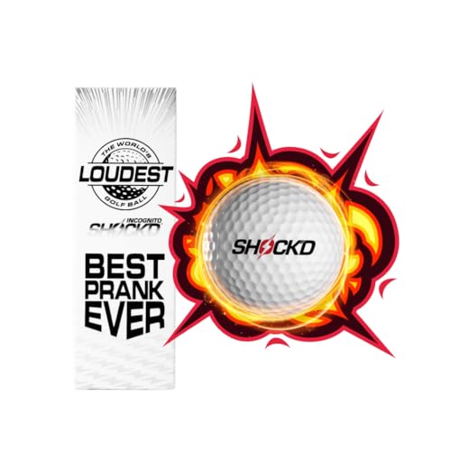 Loudest Novelty Golf Balls - SHOCK'D Prank Ball Sleeve of 3 - White Dot Button