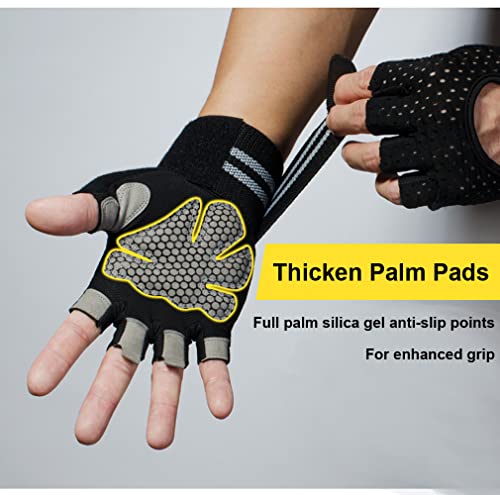 Weightlifting Gym Gloves - Breathable, Anti-Slip, Small/Black