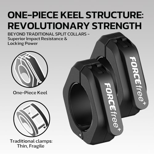 Barbell Clips - Quick Release Olympic Clamps with Anti-Slip Grip - Black