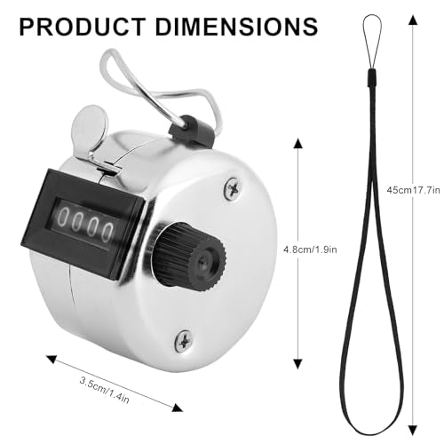 2 Pack Hand Tally Counter - 4-Digit Mechanical Metal Clicker