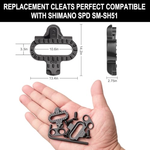 2-Hole MTB Bike Cleats for SPD Pedals - Durable Chrome-Molybdenum Steel