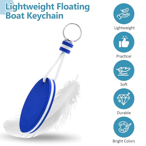 Floating Foam Keychains - Waterproof Buoyant Key Ring - Blue