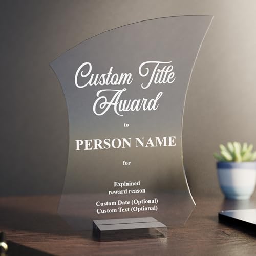 Personalized Acrylic Trophy Award - 1/8" Thick No Logo