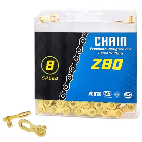 Gold 6/7/8 Speed Bike Chain - 1/2x3/32 Inch, 116 Links
