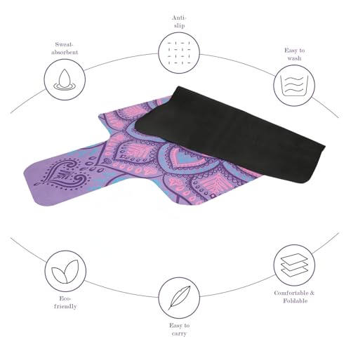 Foldable Non-Slip Pilates Reformer Mat - Purple, Lightweight & Washable