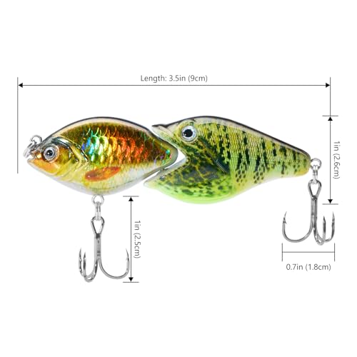 Single-Jointed Swimbait 3.5" Slow Sinking Fishing Lure - Pumpkinseed/Golden Shiner