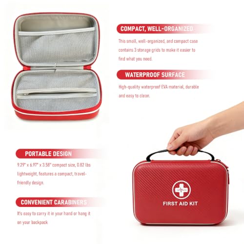 Emergency First Aid Kit Empty with Smart Compartments - 2 Pack, Waterproof EVA Case for Home, Travel, Camping