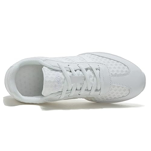 Youth Cheerleading Shoes - Comfortable White Sneakers for Girls