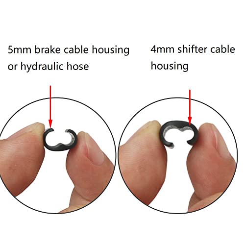 Bike Brake Cable Housing Clips Pack of 4 - Organize 4mm & 5mm Brake Hoses