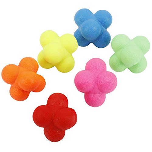 6 PCS Rubber Reaction Balls for Agility & Reflex Training