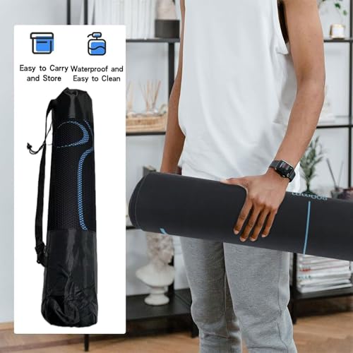 Non-Slip 7mm Exercise Yoga Mat for Ab Roller Workouts with Storage Bag