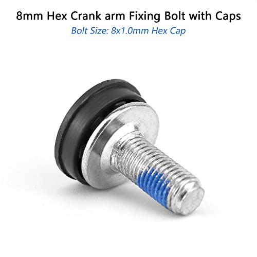 8mm Bike Hex Crank Arm Fixing Bolt Screw Set with Caps