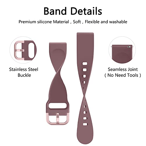 20mm Silicone Bands for Garmin Venu SQ - Smoke Violet, Milk Tea, Starlight