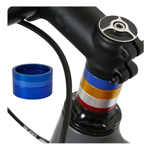 Aluminum Alloy Bicycle Headset Spacers - 8PCS Adjustable Blue