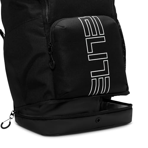 Varsity Elite Backpack - Expandable Side Pocket - Black/Silver