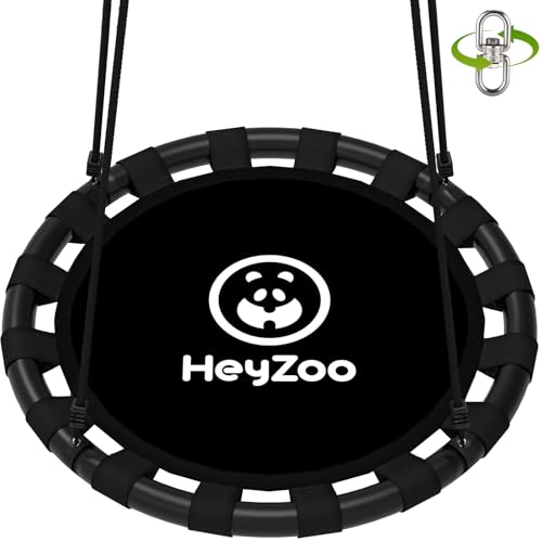 HeyZoo Saucer Swing 40 In. with 360° Swivel, 900lb Capacity - Black