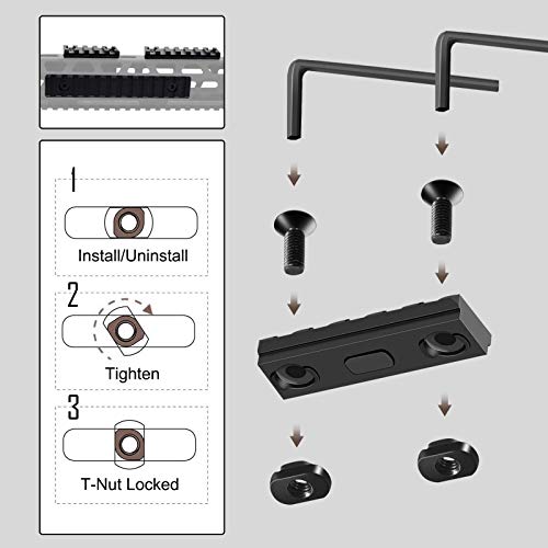 Single Picatinny Aluminum Accessory Rail Set with T-Nuts & Wrench