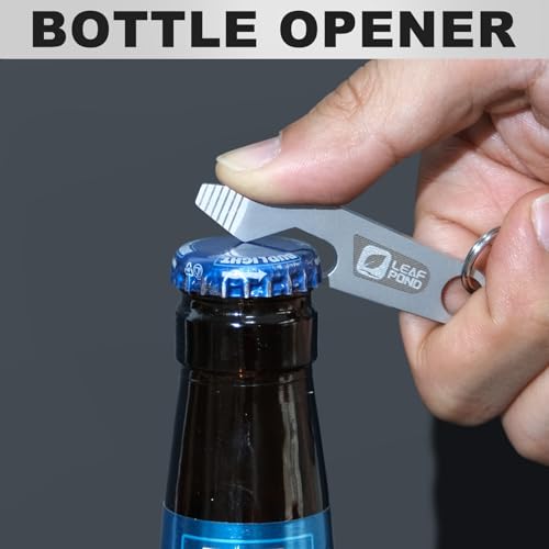 Leaf Pond 3-Pack Stainless Steel Bottle Opener Keychains with Pry Bar & Can Opener