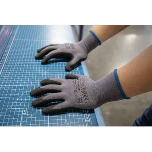 Majestic SuperDex Micro Foam Nitrile Palm Coated Glove on Nylon Shell | 12 Pairs - LG | 15 Gauge Liner, Lightweight Comfort, Breathable, Gray/Black | for Automotive, Industrial, Manufacturing | 3228
