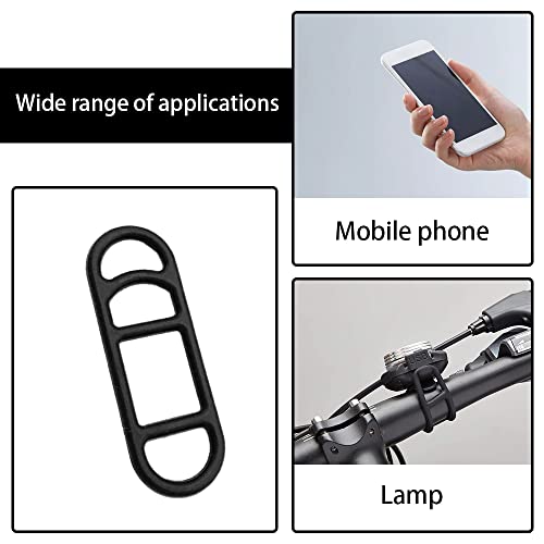 5 Pack Silicone Bike Light Mount Straps - Black