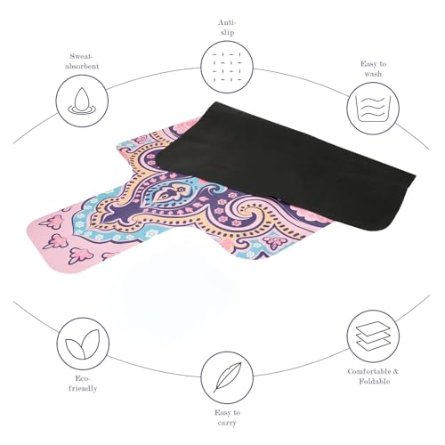Non-Slip Pilates Reformer Mat - Washable & Foldable, 1 mm Thick, Pink