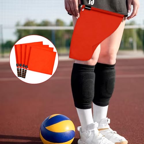 Volleyball Referee Flags - 4-Pack High-Visibility Red Signal Flags