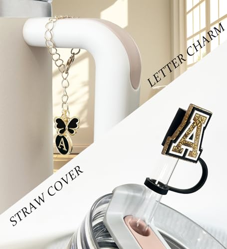 Letter Straw Covers & Butterfly Charms Set for 10mm Straws - 3 Pack
