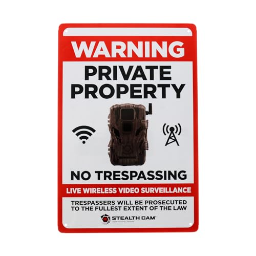 No Trespassing Sign - 8"x12" Outdoor Security Alert - Live Wireless Video Surveillance Sign
