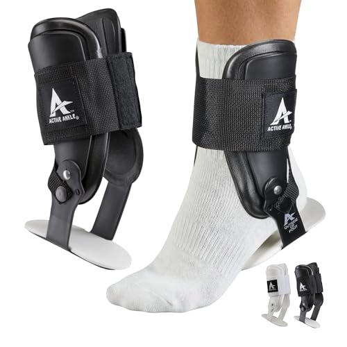 Cramer Active Ankle T2 Brace Medium Black - Rigid Support for Sprains, Volleyball & Cheerleading