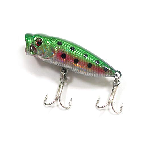 Micro Popper Topwater Fishing Lure - 1.4 inch 2g Green