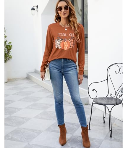 Baokuan Womens Pumpkin Graphic Sweatshirt Brown Large - Crewneck Casual Fall Long Sleeve
