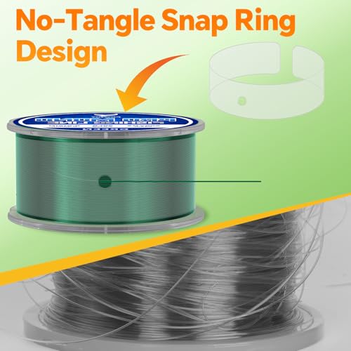 Monofilament Fishing Line, 20LB 600Yards - Green, with Knot Guide Cards