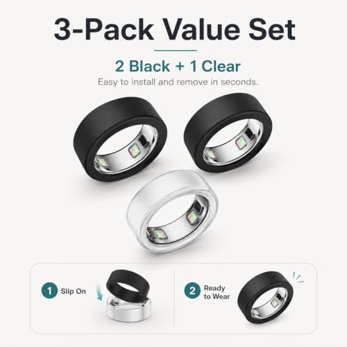 Oura Ring Gen 5 Cover - Black, Clear - Size M (9/10/11)