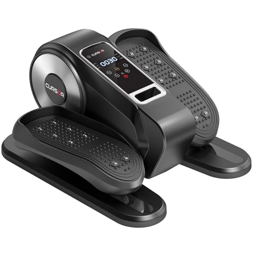 Under Desk Elliptical Machine, Electric Seated Pedal Exerciser, Mini Elliptical Leg Exerciser with Remoter, 12 Level Speeds, Forward & Reverse Direction, Manual & Auto Mode for Home Office