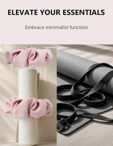 Adjustable Light Pink Yoga Mat Scrunchie Strap Carrier - Stylish & Stretchy