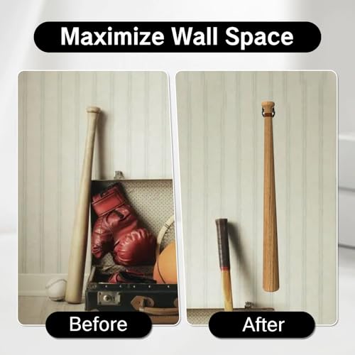 Wall Mounted Bat Hanger Display Rack for Baseball & Lacrosse Gear