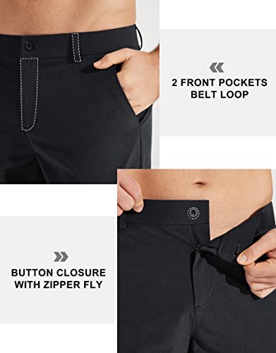 Men's Stretch Golf Pants - Quick Dry Lightweight Trousers with Pockets