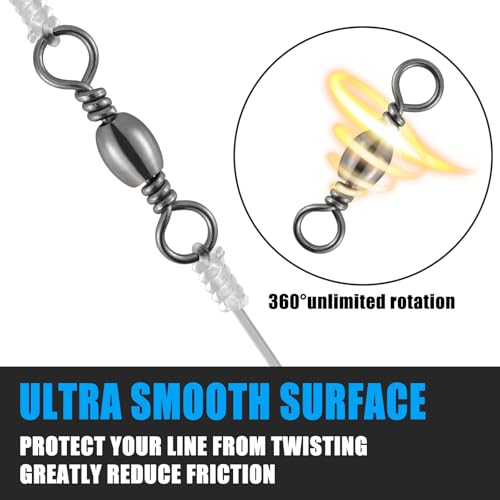 Fishing Swivels - Strong Copper & Stainless Steel, #12-30LB, Pack of 50