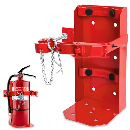 Fire Extinguisher Mount for 5 lb & 10 lb Extinguishers? Heavy-Duty ST12 Steel Wall Bracket, Rust-Resistant Powder-Coated Finish, Adjustable Straps, Replaces Amerex 809, Ideal for Home, School, Garage