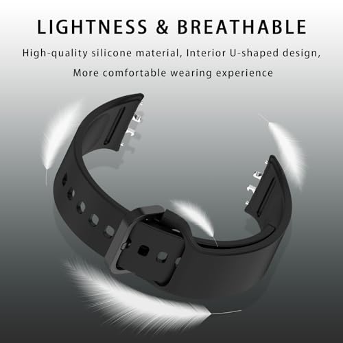 Silicone Sport Band - Adjustable Replacement Strap for Galaxy Fit 3 - Black