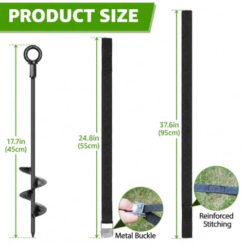 4-Pack Heavy Duty Basketball Hoop Anchor Kit for High Wind Stability