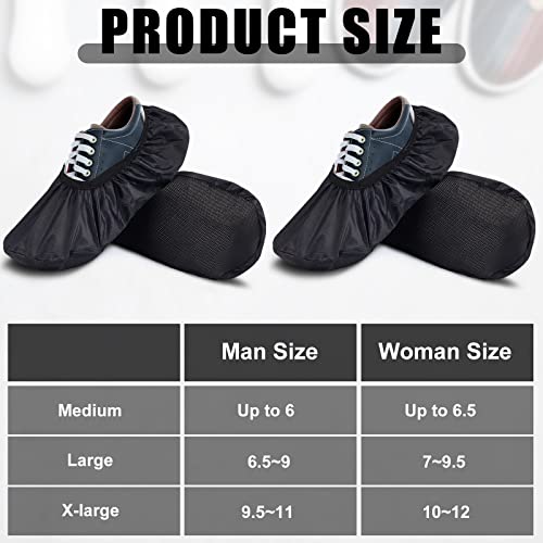Satinior 2 Pairs Bowling Shoe Covers Black Non-Slip Protector - Large