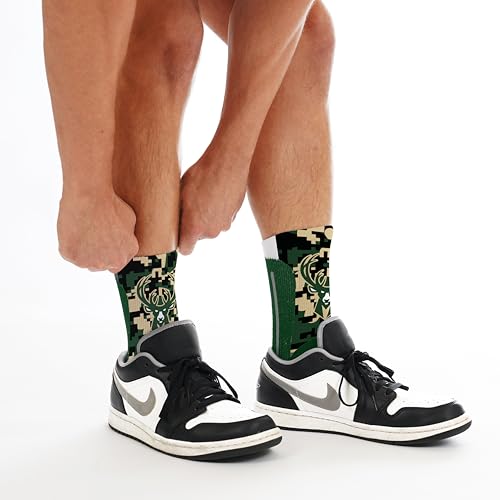 NBA Digi Mashup Crew Socks - Milwaukee Bucks - Kids One Size
