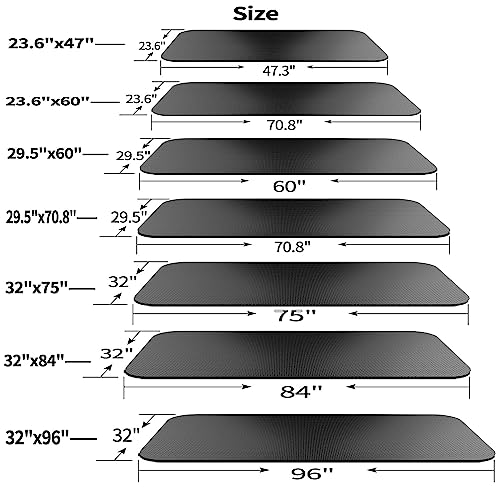 Exercise Equipment Mat - 47.3"L x 23.6"W x 0.2"T for Treadmills & Bikes